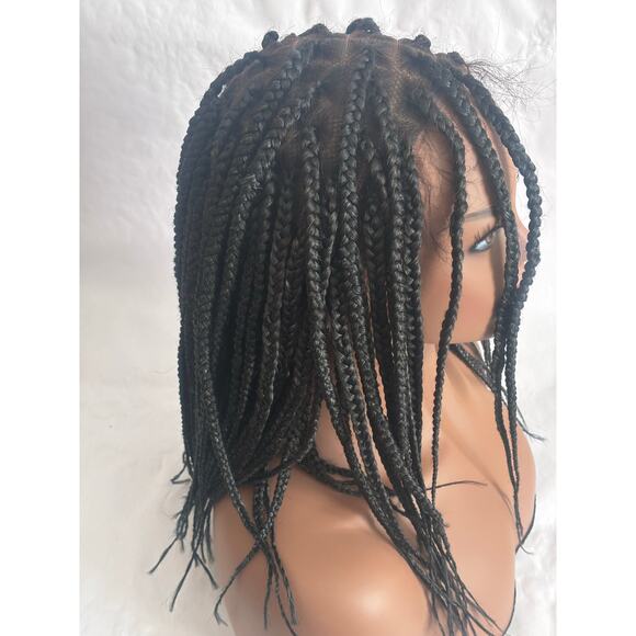 Full Lace Knotless Box Braided Wig color 280 Black w/ Gray - Picture 5 of 14